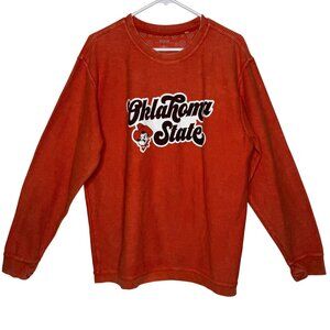 Three Square Oklahoma State Cowboys Acid Wash Orange Pullover Unisex size M